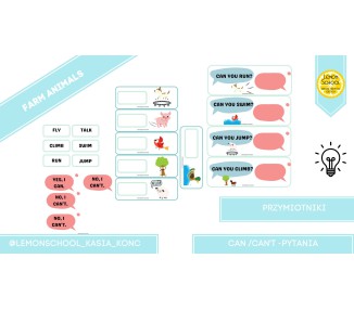 FARM ANIMALS PACK - PACZKA MATERIAŁÓW NA GRAMATYKĘ SŁOWNICTWO I MÓWIENIE CAN/CAN'T